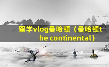 留学vlog曼哈顿（曼哈顿the continental）